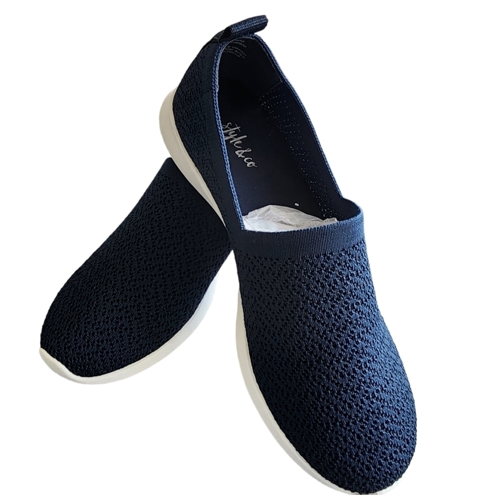 SZ 7 Style & Co Navy Slip-On Walking Shoes